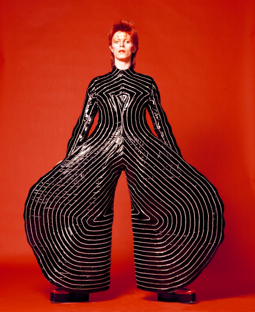 Striped bodysuit for Aladdin Sane tour 1973 Design by Kansai Yamamoto photo vam.ac.uk